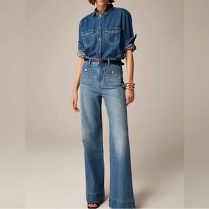 J.Crew High-Rise Sailor Denim Trouser – 1996 Semi-Stretch – Size 27 – NWOT